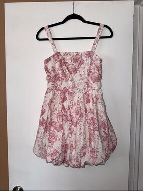 Trixxi White Dress with Pink Floral Print